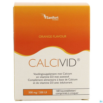 Calcivid  500mg/200ie orange chew 168