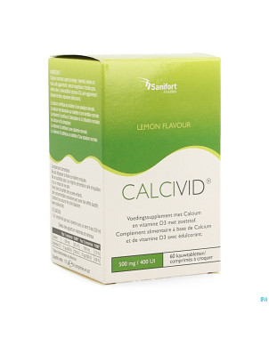 Calcivid  500mg/400ie lemon chew  60