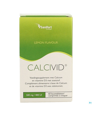Calcivid  500mg/400ie lemon chew  60