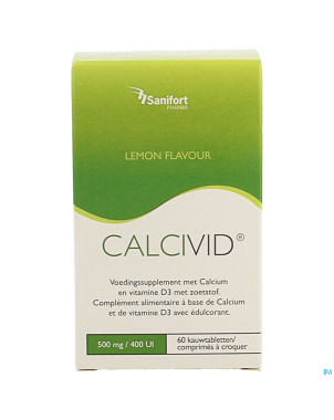 Calcivid  500mg/400ie lemon chew  60