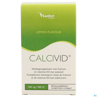 Calcivid  500mg/400ie lemon chew  60