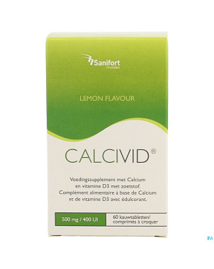 Calcivid  500mg/400ie lemon chew  60