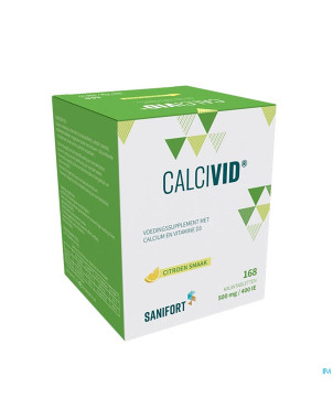 Calcivid  500mg/400ie lemon chew 168