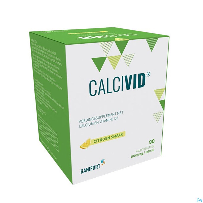 Calcivid 1000mg/800ie lemon chew  90