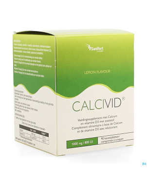 Calcivid 1000mg/800ie lemon chew  90