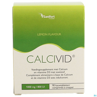 Calcivid 1000mg/800ie lemon chew  90