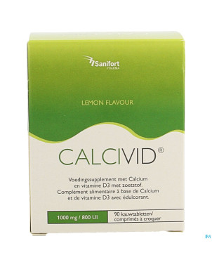 Calcivid 1000mg/800ie lemon chew  90