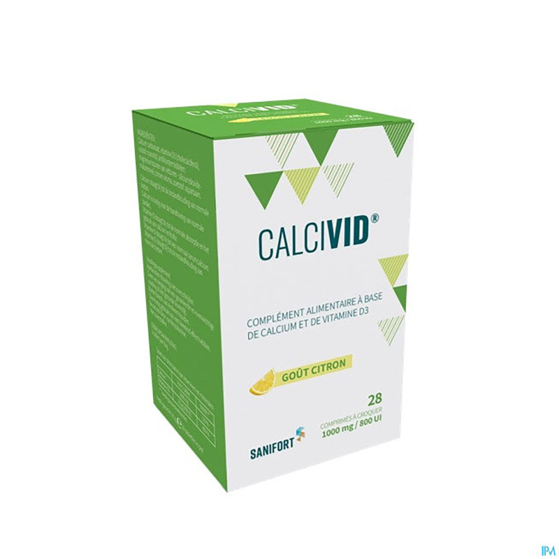 Calcivid 1000mg/800ie lemon chew  28