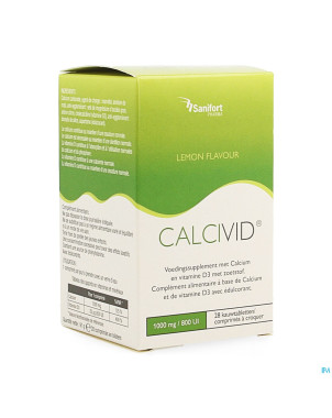 Calcivid 1000mg/800ie lemon chew  28