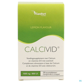 Calcivid 1000mg/800ie lemon chew  28
