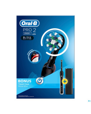 Oral-b pro 2500 black brosse crossact.+travel case