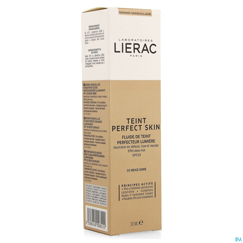 Lierac teint perfect skin fluide beige dore   40ml