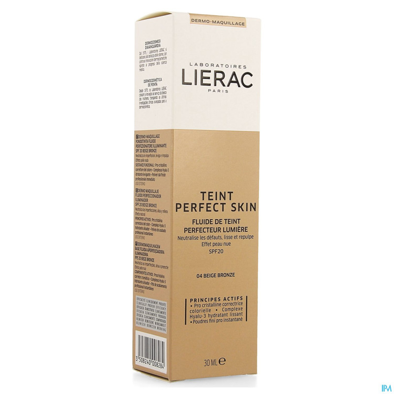 Lierac teint perfect skin fluide beige bronze 40ml