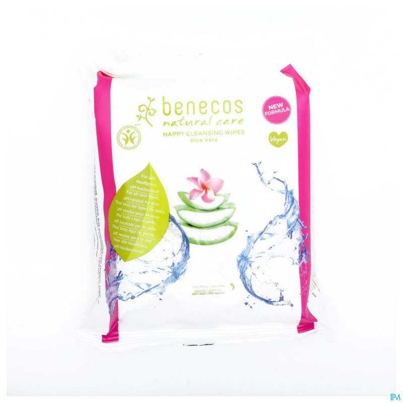 Benecos lingettes nettoyantes naturel visage 25
