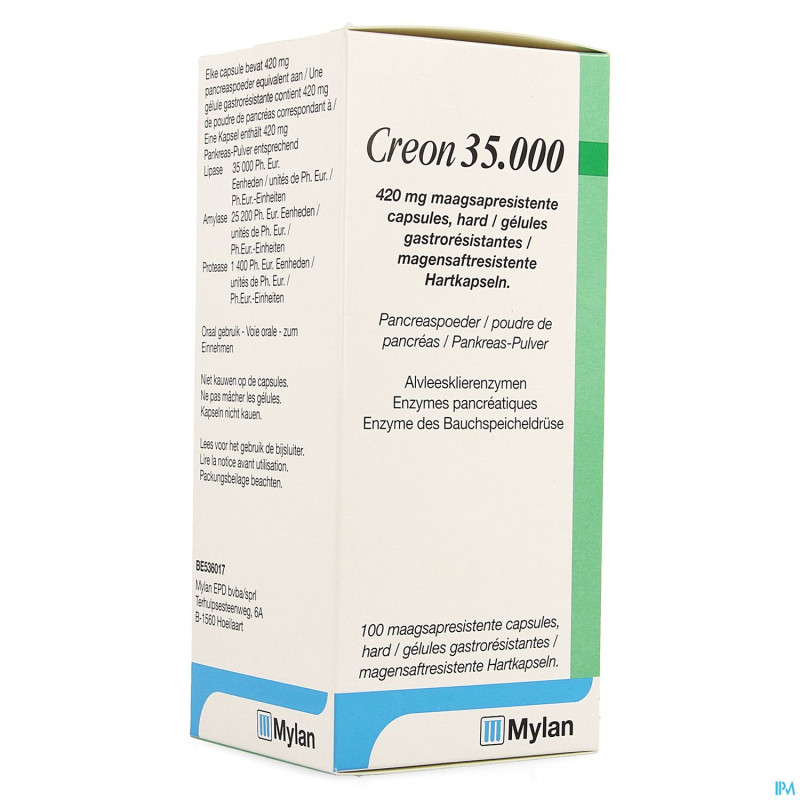 Creon 35000 420mg gastroresist caps dur 100