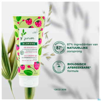 Klorane petit junior gel douche framboise 200ml nf