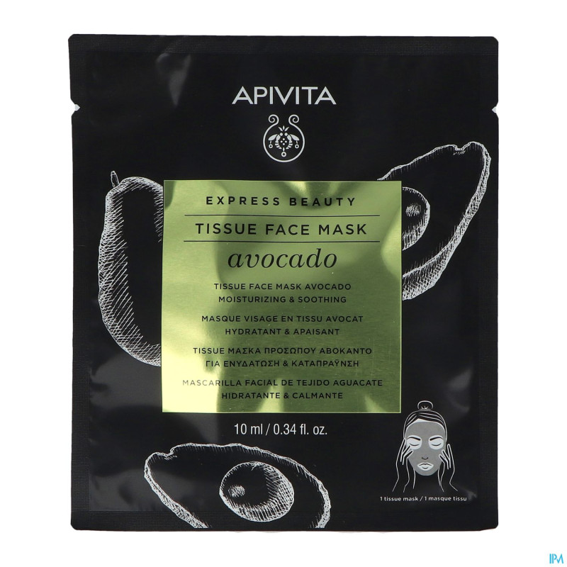 Apivita express sheet mask avocado