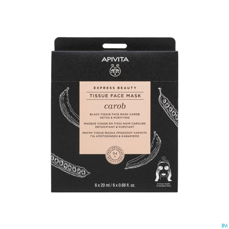 Apivita express sheet mask carob