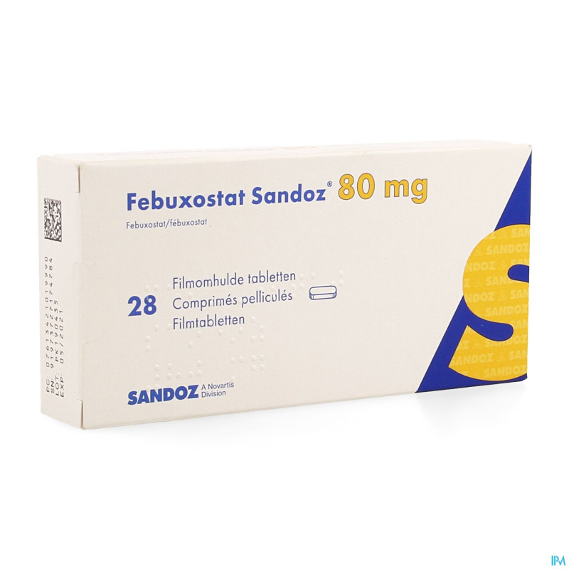 Febuxostat sandoz  80mg comp pell  28