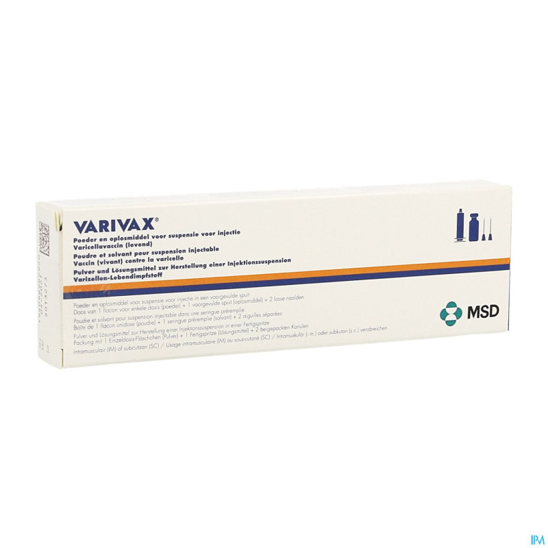 Varivax pdr + solv pour susp inj seringue prer. 1