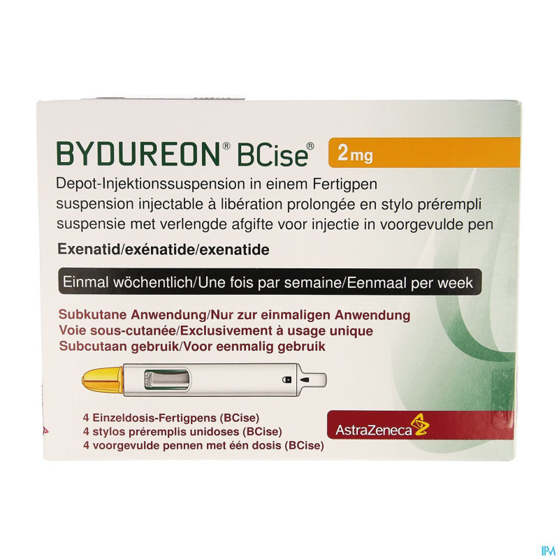 Bydureon 2mg bcise susp inj lib.pr.stylo prerem. 4