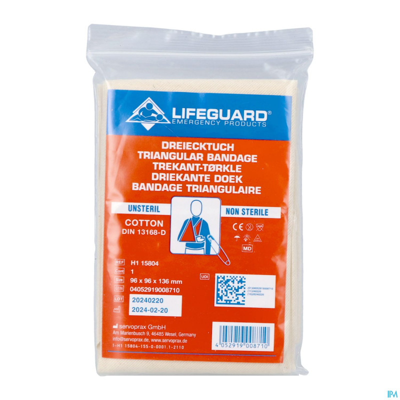 Bandage triangulaire coton 90x90x127cm