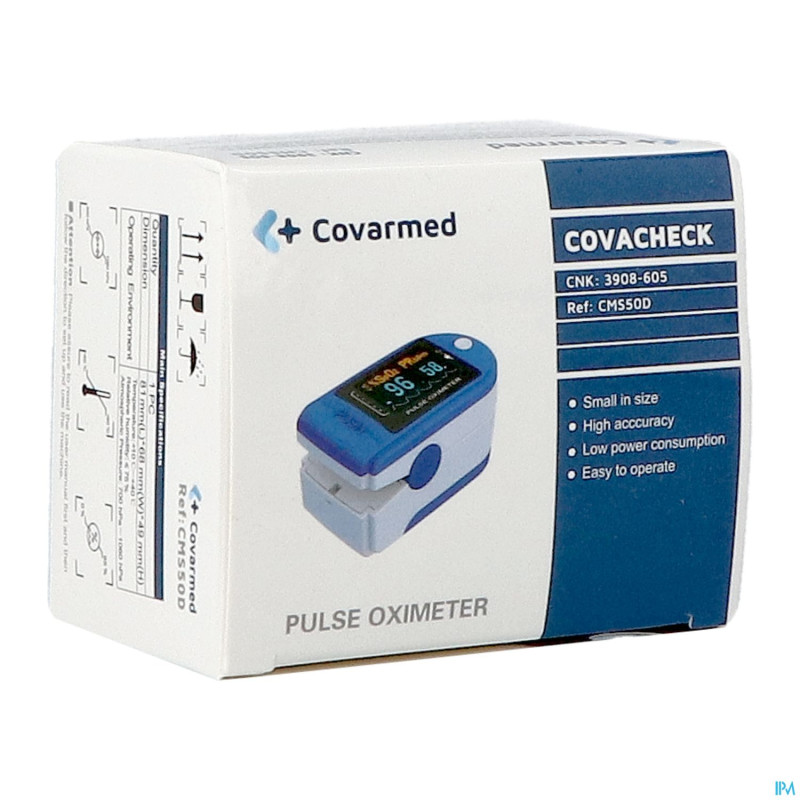 Covacheck oxymetre pouls doigt + etui