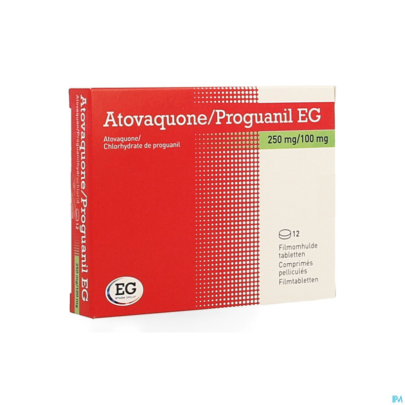 Atovaquone proguanil eg 250mg/100mg comp pell  12