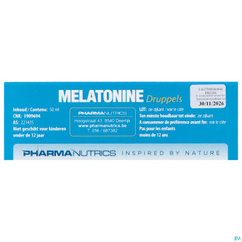 Melatonine gouttes 50ml    pharmanutrics