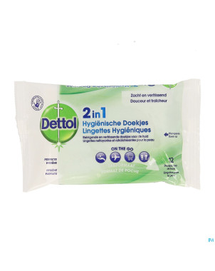 Dettol 2en1    lingettes hygieniques 12