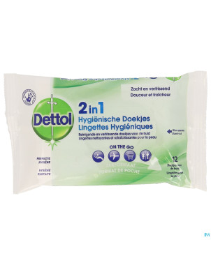 Dettol 2en1    lingettes hygieniques 12