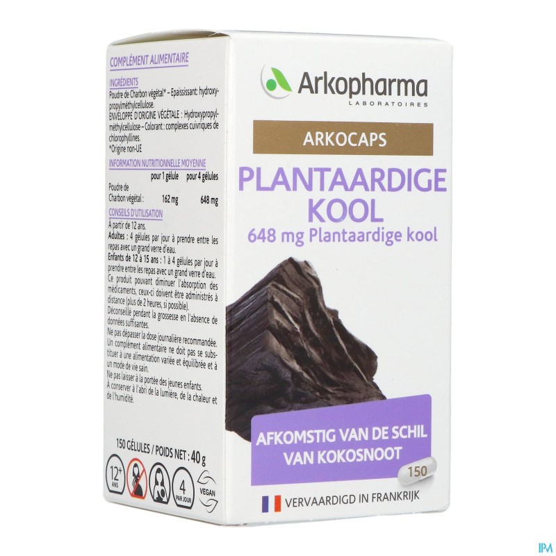 Arkogelules charbon vegetal    caps 150