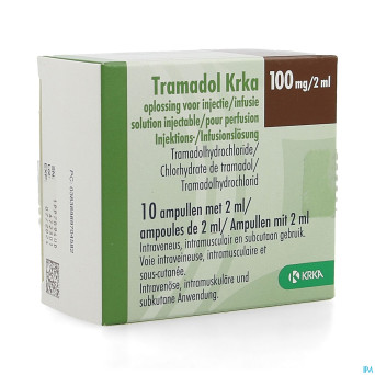 Tramadol krka 100mg/2ml sol inj/perf amp 10