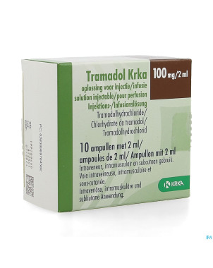 Tramadol krka 100mg/2ml sol inj/perf amp 10