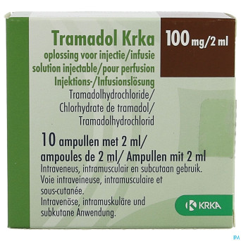 Tramadol krka 100mg/2ml sol inj/perf amp 10