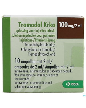 Tramadol krka 100mg/2ml sol inj/perf amp 10