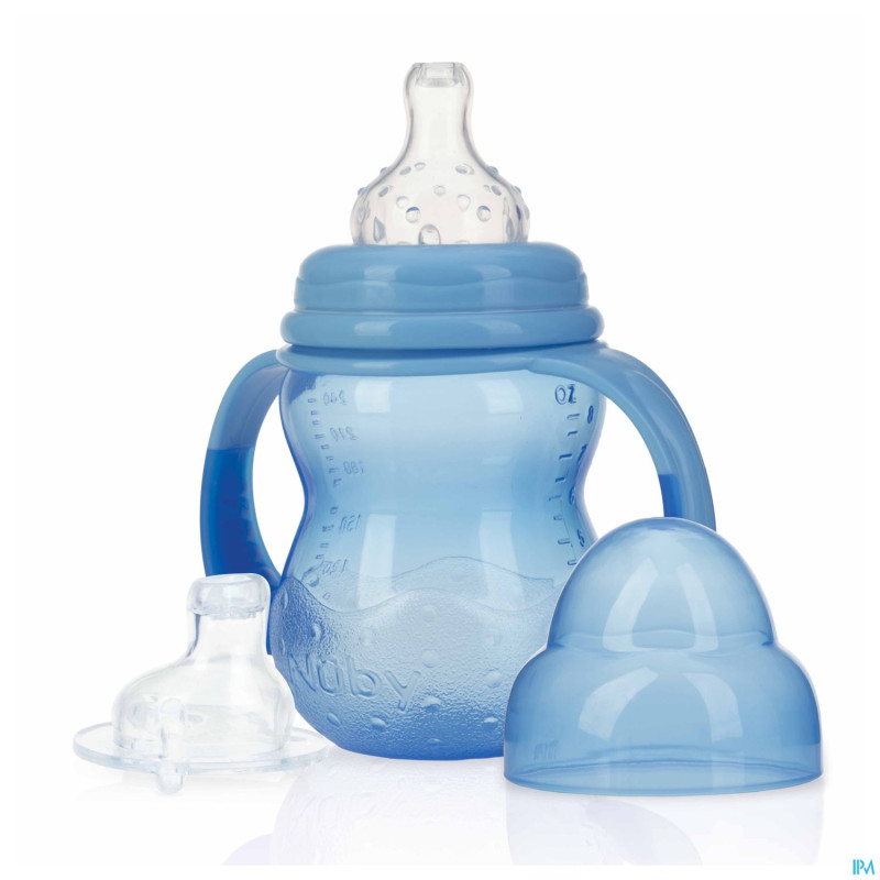 Nuby biberon apprentissage a/goutte 240ml    +3m