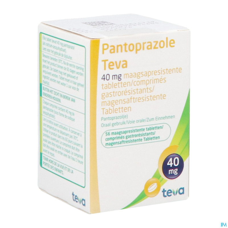Pantoprazole teva 40mg gastro resist comp  56 fl