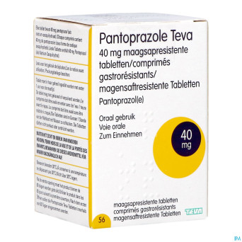Pantoprazole teva 40mg gastro resist comp  56 fl