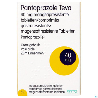 Pantoprazole teva 40mg gastro resist comp  56 fl