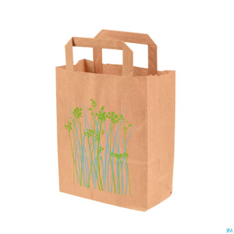 Sac papier brun fleurs    19+9x22cm 250 aca