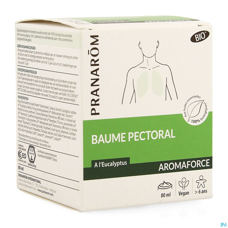 Pranarom aromaforce bio baume pectoral tube 80ml