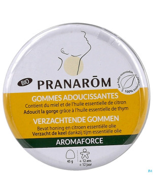Pranarom aromaforce bio gommes adoucissant.miel 45