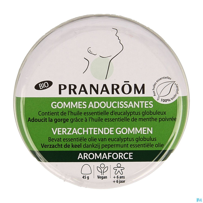 Pranarom aromaforce bio gommes adouciss.eucalypt45