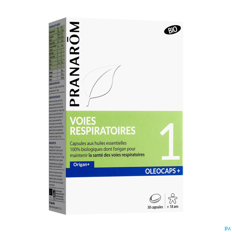 Pranarom oleocaps+ bio 1 voies respi caps 30