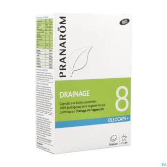 Pranarom oleocaps+ bio 8 drainage caps 30