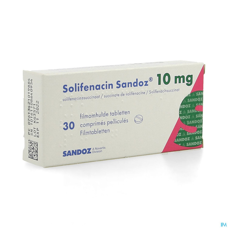 Solifenacin sandoz 10mg comp pell  30 x 10mg