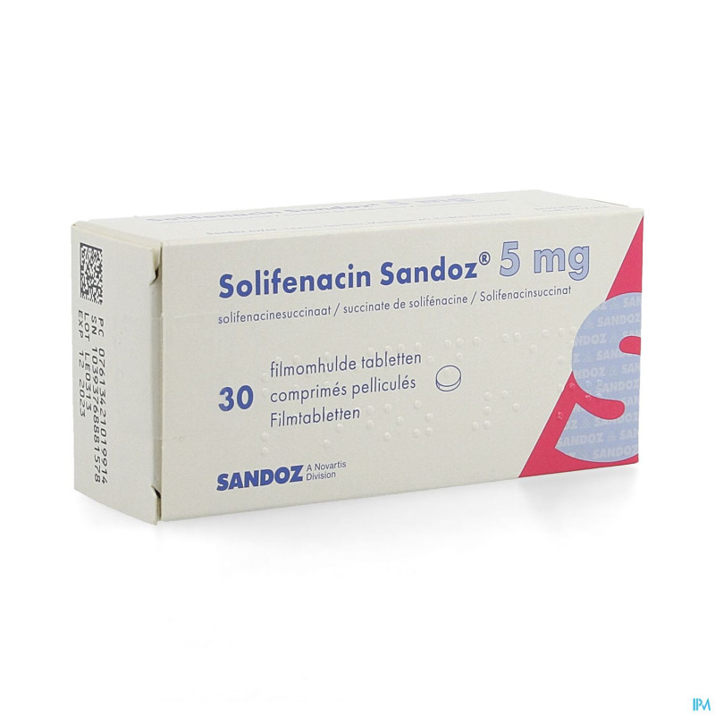 Solifenacin sandoz  5mg comp pell  30 x  5mg