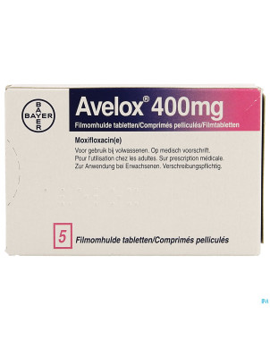 Avelox 400 mg comp pell  5 x 400 mg (nf blister)