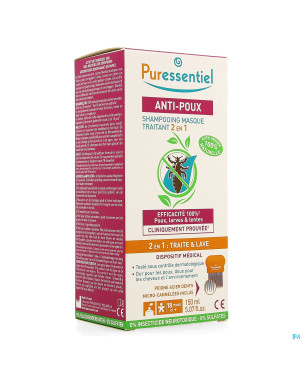 Puressentiel a/poux sh traitant 2en1 150ml+peigne